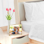 NIUBEE 6Pack 6 x 4 Horizontal Clear Acrylic Sign Holder with Gold Borders, Double Sided Table Menu Stands Picture Frames for Wedding Table Numbers, Restaurant Signs, Photos and Art Display