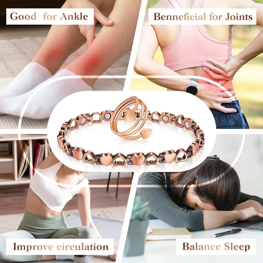 Copper Anklet for Women Magnetic Copper Anklet & Lymphatic Drainage Ring