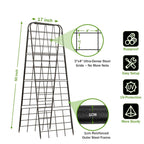 Heavy Duty 50"x17" Adjustable A-Frame Trellis for Climbing Plants – Rust-Proof Metal Garden Trellis with Dense Grid Design, Perfect for Raised Beds, Tomatoes, Cucumbers & Outdoor Vines (Black, 1 Pcs)