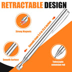 4Pcs Telescoping Magnetic Pickup Tool with 40lb Pull Force, 30in Telescopic Strong Magnet Sticks, Non-Slip Long Extendable Magnet Pickup Tools, Magnetic Nail Picker Upper for Technicians Mechanics