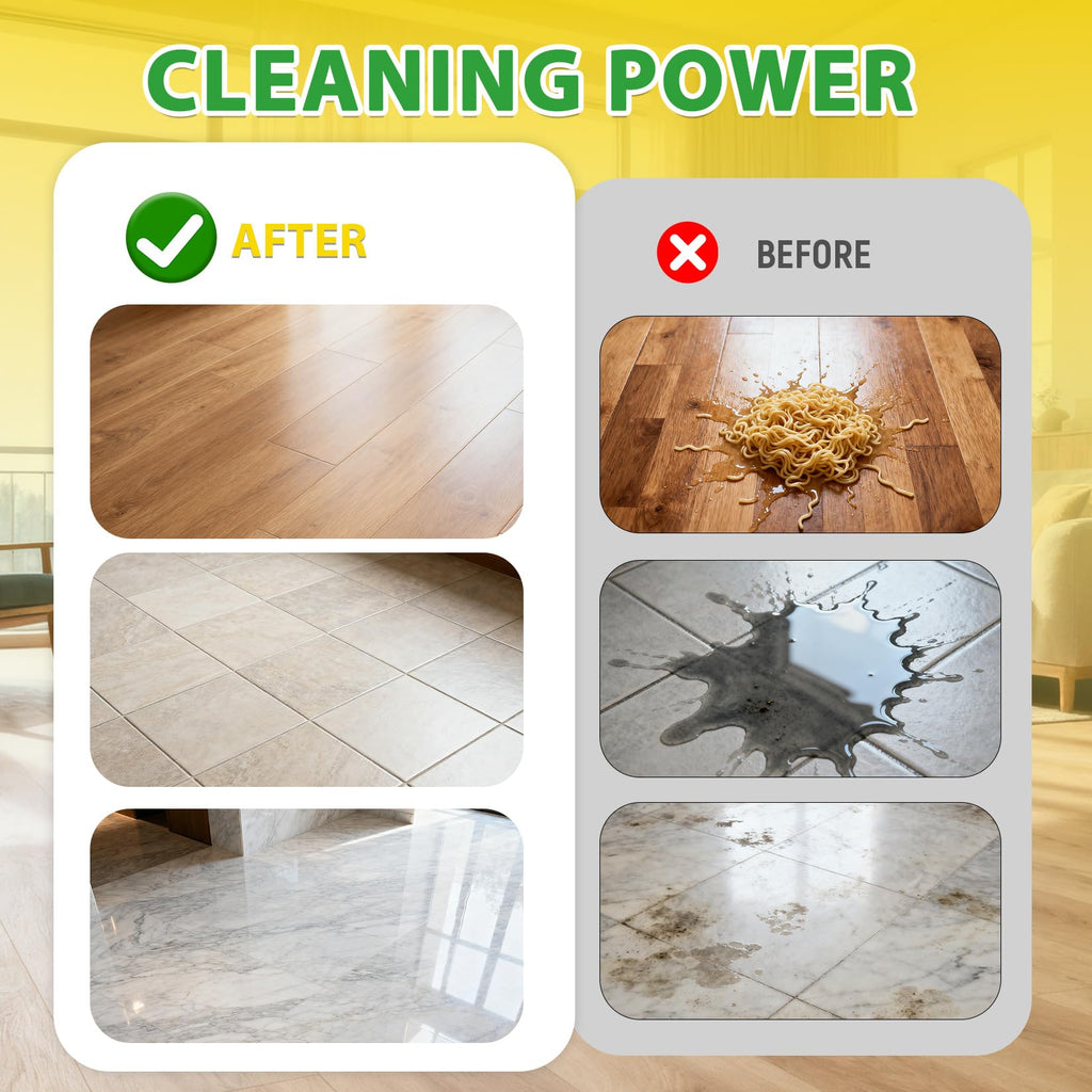 QKLYXEN Floor Cleaning Solution Compatible with Tineco – Lemon Floor Cleaner – Long-Lasting, Zesty Scent – For All Cordless Wet/Dry Vacuum Mop Cleaner & Robot Vacuums with Mopping (2 Bottle)