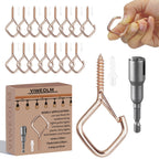 Viweolm 120 Pcs Rose Gold Eye Hooks Screw Heavy Duty,Ceiling Hooks for Hanging Plants,String Lights,Cup,Wind Chime,Bird Feeders. Plant Hanger Indoor&Outdoor