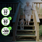 LifeGrip Outdoor Stair Treads Non-Slip 12 Pack, 6"x32" Glow in Dark Stripe Waterproof Grip Tape for Wooden Steps, Deck, Porch - 80-Grit Adhesive Strips for Dogs, Kids & Elderly Safety