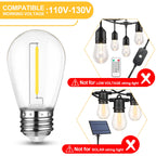 Mlambert 24 Pack LED String Light Bulbs,Shatterproof Outdoor String S14 Replacement Light Bulbs 2700K,Waterproof 1W Equal to 11W,Not Solar