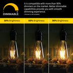 Brightown Edison Bulb, Dimmable 6W E26 LED Bulbs 60 Watts Equivalent Warm White, 6 Pack