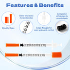 U-100 0.5ml Syringes 32G 1/4"（6mm）, Lab Supplies, Individually Wrapped, Pack of 100