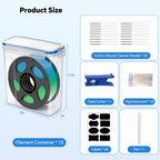 Bestery Filament Storage Box - 10 Pack for 3D Printer Filament Container with Desiccants, 0.4mm Nozzle Cleaning Needles and Tube Cutter, Sealing and Protection for 1.75mm Filament