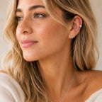 Solid Sterling Silver Double Huggie Hoop Twist Earrings for Single Piercing. Tiny Spiral Huggie Hoop Illusion Earrings. 19 Gauge (1 Pair)