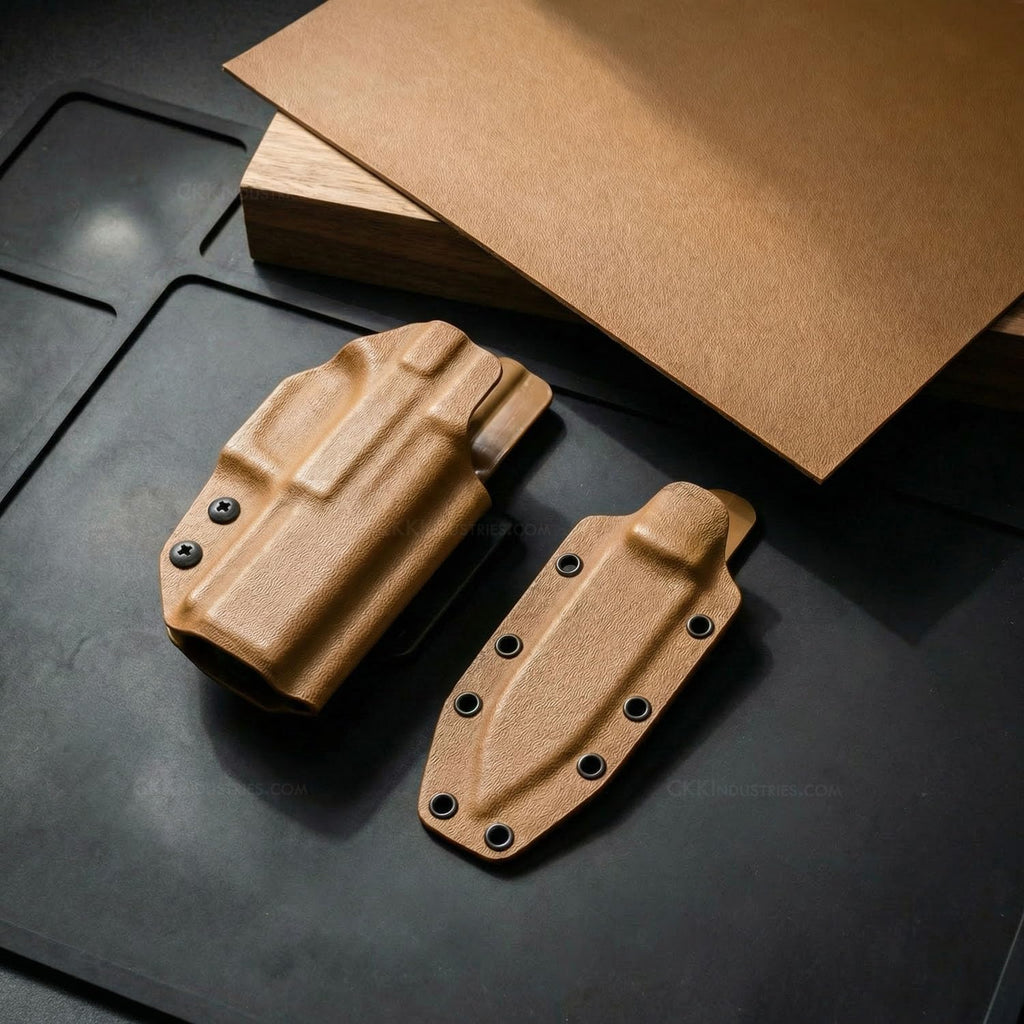 KYDEX Thermoform Sheet - (P1 Texture) - (.080 Thickness) - (12in x 24in) - (Coyote Brown) - (3 Sheets) - DIY Holster Making, Airsoft Armor, Cosplay Uniforms