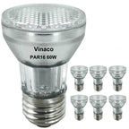 Vinaco PAR16 Bulb 120V, 6 Pack Long Lasting PAR16 Halogen Bulb 60 Watt with E26 Base, PAR16 Dimmable with 2800K Warm White, High Output PAR 16 Flood 60W for Range Hood Lights, Table Light, Track Light