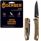 Gerber Gear Zilch Pocket Knife - 3.1" Plain Edge Blade Folding Knife - EDC Gear and Equipment - Coyote Brown