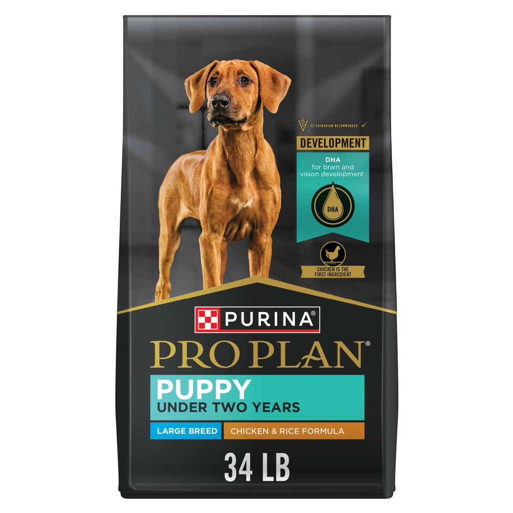 Purina Pro Plan Large Breed Dry Puppy Food, Chicken & Rice, 34 lb Bag