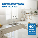WEWE High-Arc Pull-Down Kitchen Faucet, Brushed Nickel, 3-Mode Sprayer