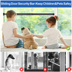 Sliding Door Security Bar, 17-50 inches Window Security Bar with Rubber Tips, Sliding Door Lock Bars for Window Safety Bars Home Apartment Safety, Home Apartment Patio Heavy Duty Interior