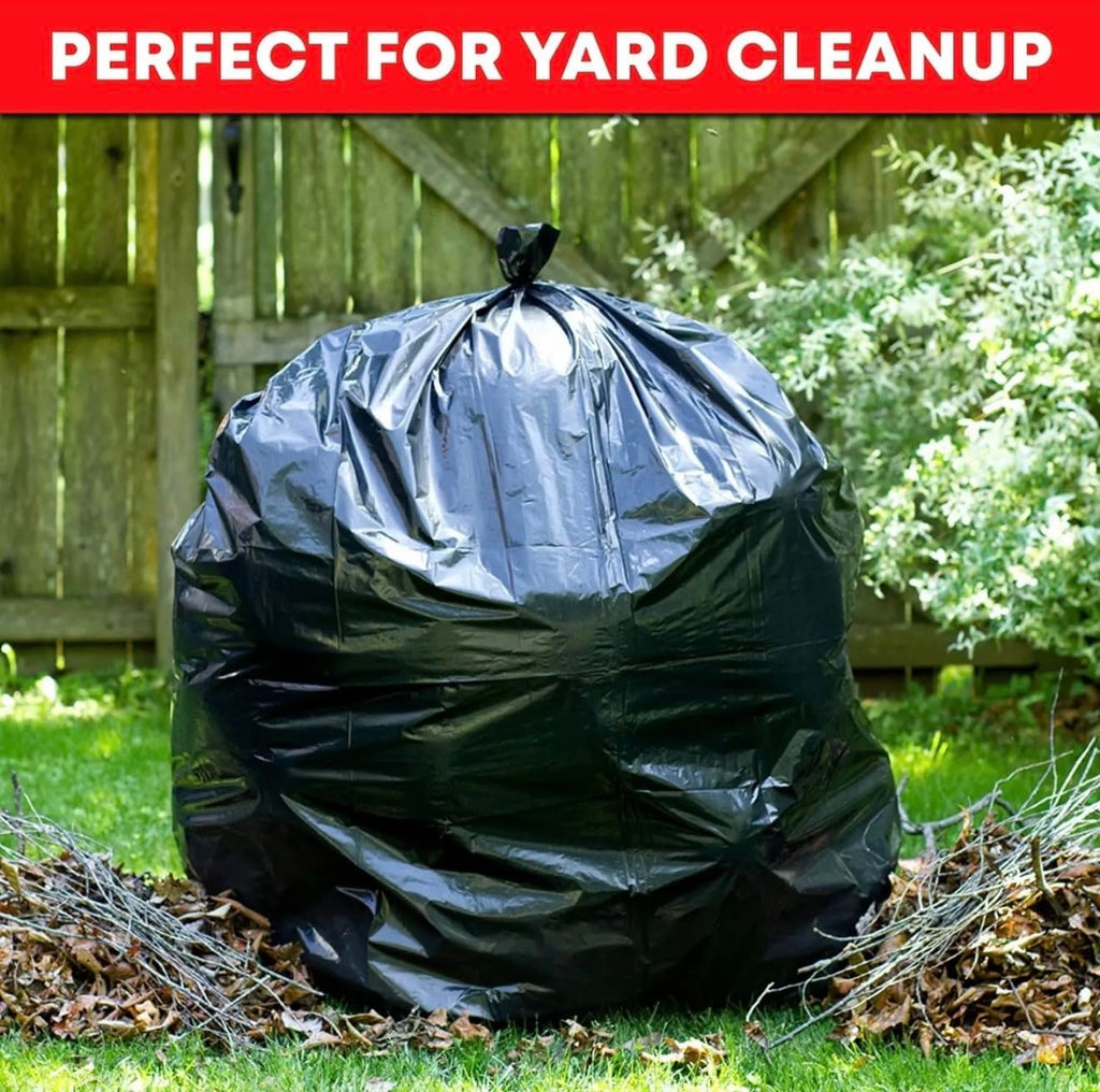 Heavy Duty 55 Gallon Trash Bags (100 Count) - Extra Large Black Commercial Garbage Bags, 2 Mil Thick Leak-Proof Liners for Kitchen, Restaurant, and Large Household Clean-Up