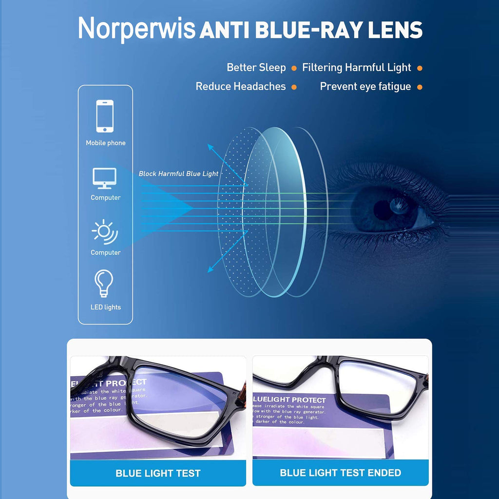 NORPERWIS 6 Pack Ladies Reading Glasses for Women Blue Light Blocking Spring Hinge Fashion Eyeglasses Readers for Women (Mix Color, 2.00)