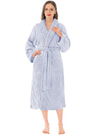 PAVILIA Premium Womens Plush Soft Robe, Sherpa Bathrobe, S/M Light Blue