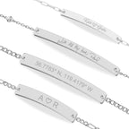 UMAGICBOX Personalized Sterling Silver/Stainless Steel Bar Bracelet for Women - Custom Engraved Inspirational Words, Dates, or Names - Gift Box Included - Jewelry for Anniversary, Birthday