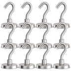 GREATMAG Magnetic Hooks Heavy Duty, 110 lbs Strong Hooks for Hanging, Magnets with Hook for Cruise Cabins, Grill, Fridge, Pack of 12