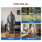 Loyoda Folding Walkers for Seniors，Medical Bariatric Walker Lightweight 5'' Front Wheel Walker Height and Width Adjustable Aluminum Standard Walker for Handicap
