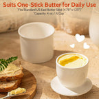 Sweese French Butter Dish - Butter Crock for Counter with Water Line for Fresh Spreadable Butter - French Butter Keeper with Lid - Housewarming Gift For The One Who Has It All - White