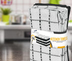 Kitchen Towels 12 Pack 15x25 Inch 100% Cotton Popcorn Terry, Black