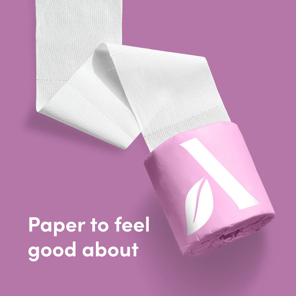 Amazon Aware Bamboo 3-Ply Toilet Paper, Unscented, 24 Rolls, FSC Certified, 350 Sheets, 8400 Count, Pack of 24, Plastic-Free