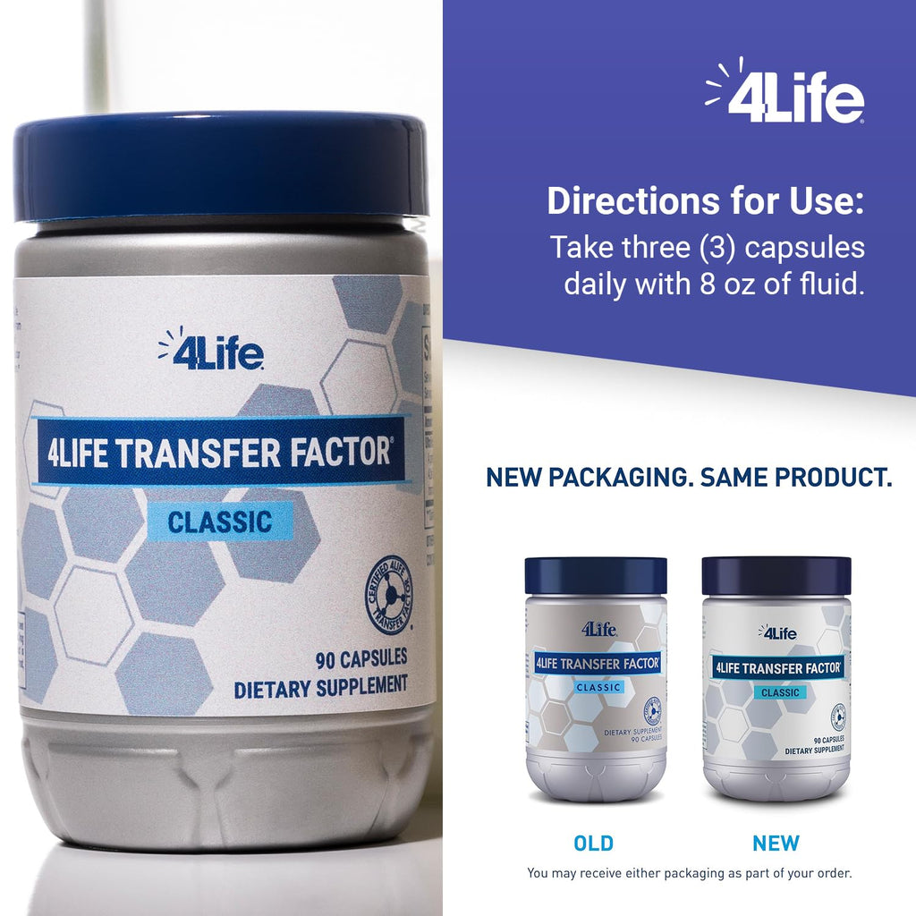 4Life - Transfer Factor Classic - Immune Support Supplement with Colostrum Peptides Supports Immune Health Balance Daily Wellness - 90 Veggie Capsules