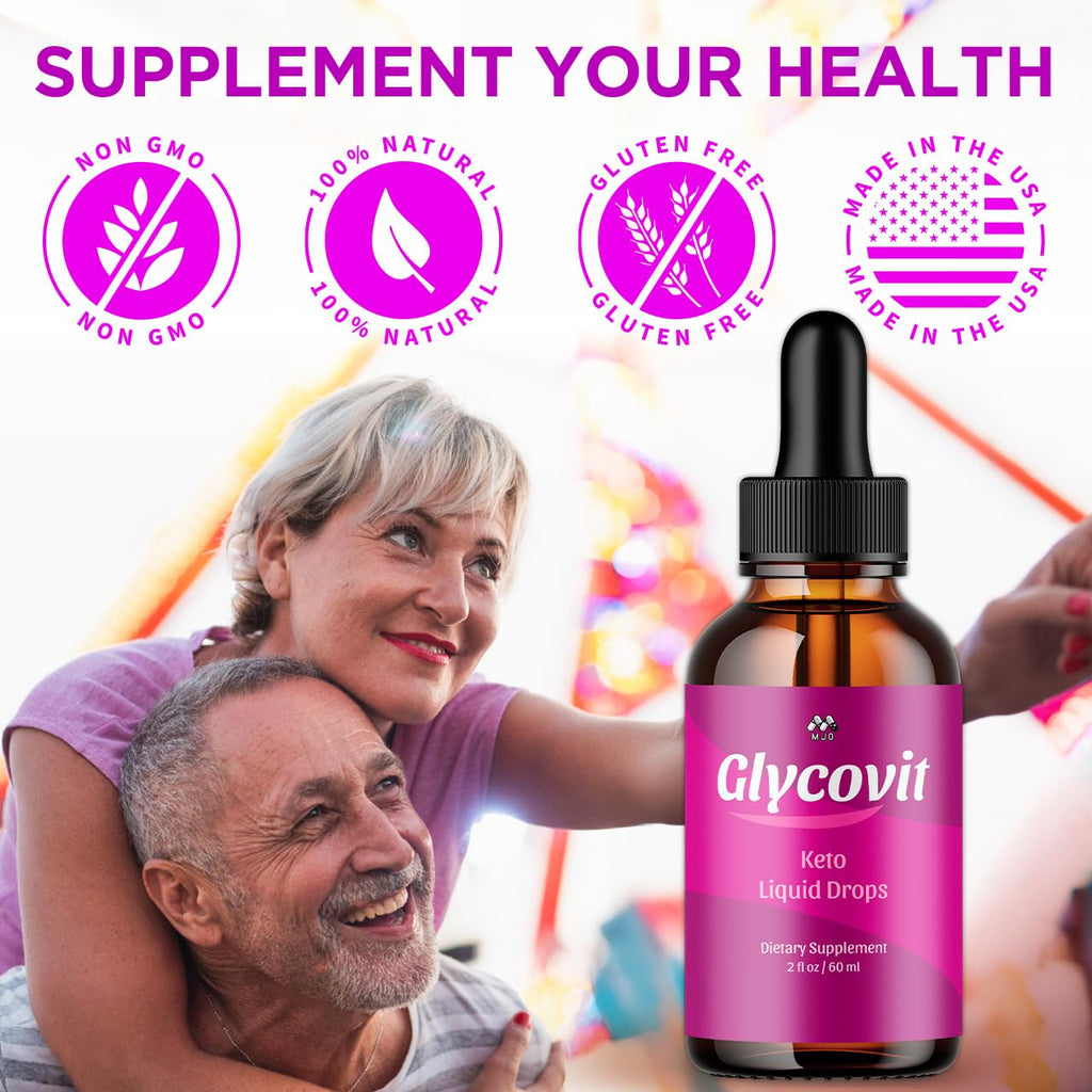 (5 Pack) Glycovit Drops, Official GlycovitDrops with All Natural Ingredients, Advanced Health and Wellness Vitamin Supplements Formula Max Strength Active Lifestyle Multivitamin Support (150 Servings)