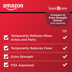 Amazon Basic Care Extra Strength Pain Relief, Acetaminophen Caplets, 500 mg, 200 Count
