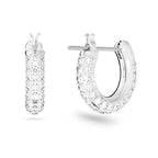 Swarovski Dextera Mini Hoop Women's Earrings, Clear Swarovski Crystals on a Rhodium Finished Setting with Lever Back Closure