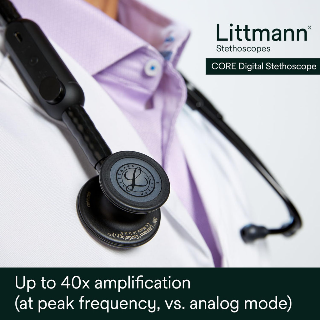 3M Littmann CORE Digital Stethoscope, Our Most Advanced Stethoscope Yet, Up To 40x Amplification, Active Noise Cancellation, In-App Sound Wave Visualization, High Polish Copper Chestpiece, 8870
