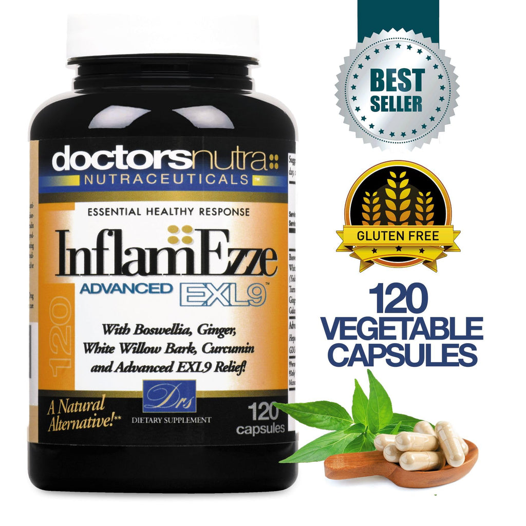 Doctors Nutra Nutraceuticals InflamEzze - Turmeric, Curcumin, Ginger Supplement - Gluten-Free (120 Count)