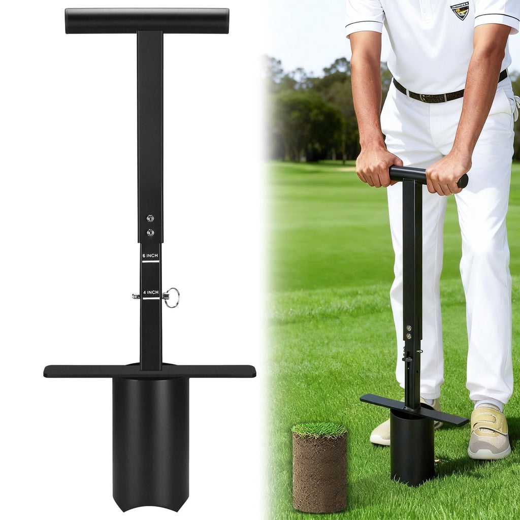 AugFir Golf Hole Cutter, Easy Digging 2 Sizes Golf Hole Cup, Golf Hole Digger for USGA Standard 4" & 6" Cups, Suitable for Golf Practice & Outdoor Gardening