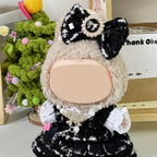 6 Set 17cm Doll Clothes, Clothes for Dolls Outfit, Accessories for 17cm Dolls Clothes T-Shirt + Dress + Bow + Handbag + Necklace + Shoes, No Doll (Elegant Set)