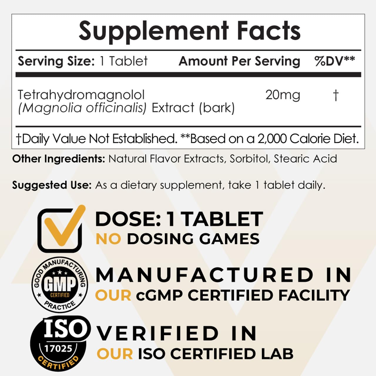 Nootropics Depot Tetrahydromagnolol Quick Dissolve Tablets | 20mg | Magnolia officinalis | Healthy Inflammation Response, Mood, & Gastrointestinal Support | 60 Count