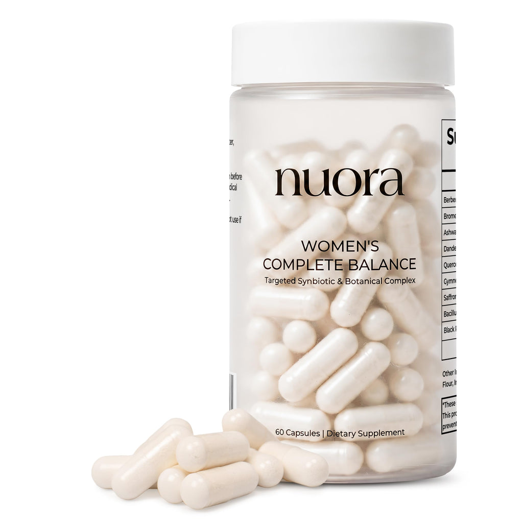 Nuora Biofilm Probiotic | Pineapple Probiotics for Women to Boost Metabolism, Support All-Day Energy, Help Puffiness & Bloating | Natural, Vegan, & Gluten-Free | 60ct of Nuora Gut Health Capsules