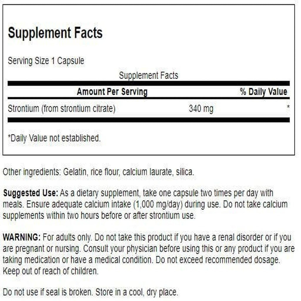 Swanson Strontium Citrate 340 mg 60 Caps (2 Pack)