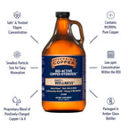 Sovereign Copper Bio-Active Copper Hydrosol, Daily+ 4-in-1 Wellness Supplement for Joint and Bone*, Hair, Skin and Nails*, Cardiovascular Health* and Energy and Metabolism Support*, 64oz