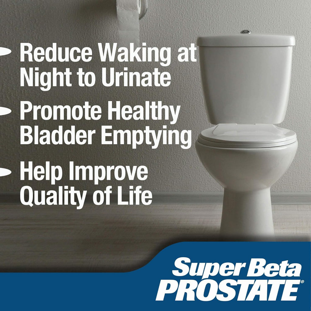 SUPER BETA PROSTATE Support Supplement for Men's Health - Reduce Bathroom Trips, Promote Sleep, Better Bladder Emptying & Healthy Prostate, Beta Sitosterol - 60 Count (Pack of 1)