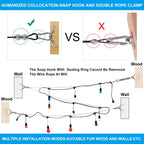 Newleray String Light Hanging Kit,Guide Wire for Outdoor String Lights, Shade sail Hardware kit,with 164 Ft Nylon Coated Stainless Steel 304 Wire Rope