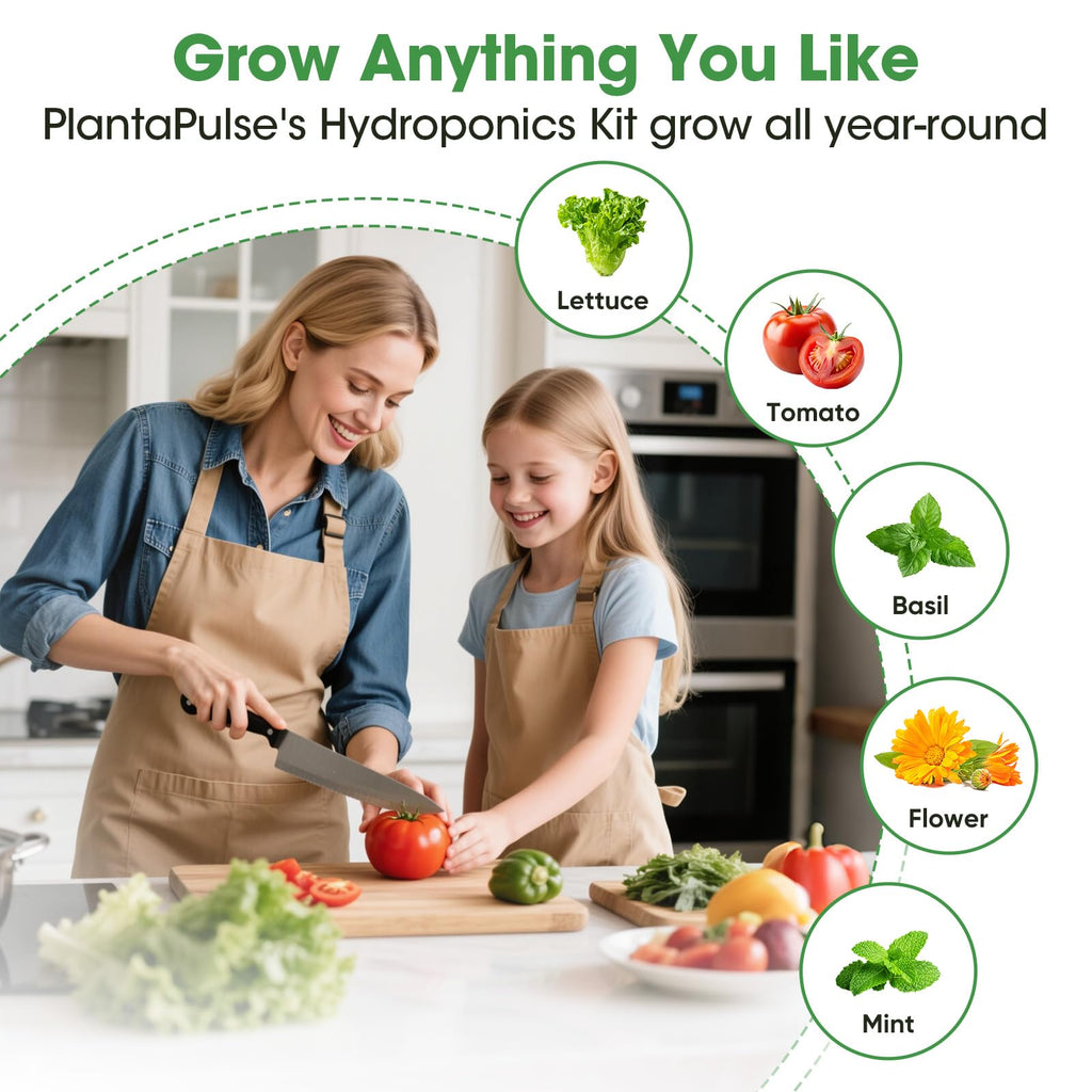 PlantaPulse 129 Pcs Hydroponic Pods Kit with A&B Plant Food, 50 Grow Sponges, 50 Plant Labels, 12 Grow Baskets, 12 Grow Domes and 1 Tweezers - Indoor Hydroponics Supplies