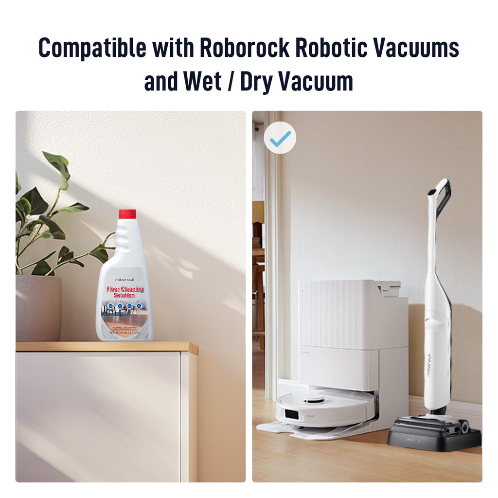 roborock Official Floor Cleaning Solution, Floor Cleaner for Hardwood Tile Hardfloor, Compatible Robot Vacuums with Mopping and Wet Dry Vacuum, 16.2 FL OZ, Dilution Ratio 1:200