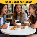 RACETOP 12 oz 50 pack Disposable Paper Coffee Cups with Lids and Sleeves