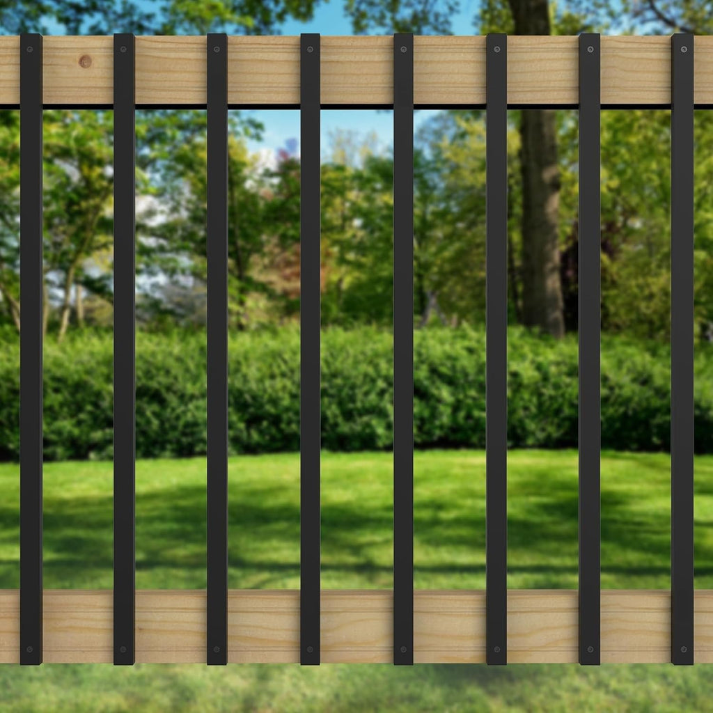 50 Pack Deck Balusters 36 Inch Rectangle Deck Railing Balusters with End Caps & Stainless Screws, Outdoor Face Mount Metal Spindles for Porch Stair