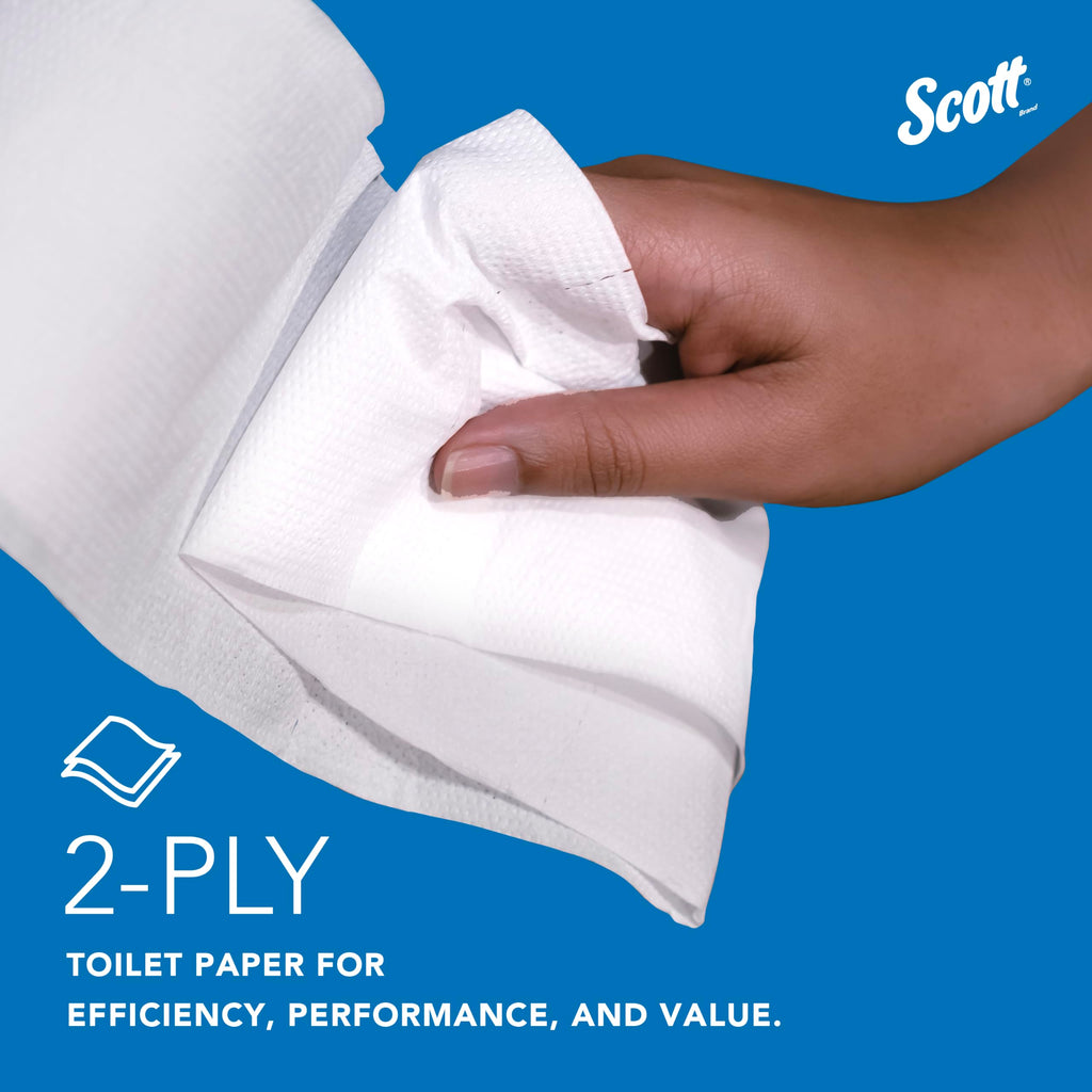 Scott Professional 100% Recycled Fiber High-Capacity Jumbo Roll Toilet Paper, Bulk (67805), 2-Ply, Septic Safe, White, Non-Perforated (12 Rolls at 1,000' Each, 12,000'/Case)