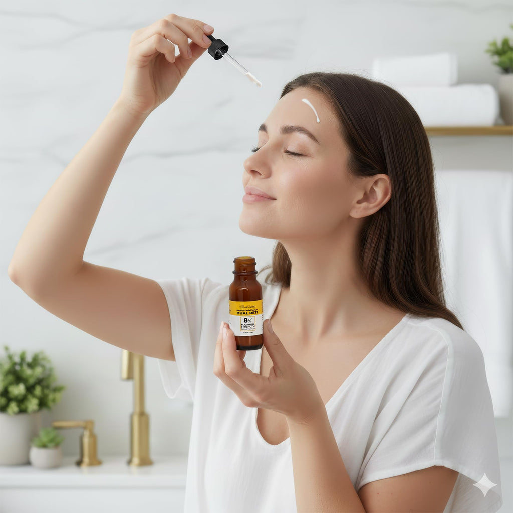 LaClaire 8% Retinol Complex Face Serum - Anti-Ageing, Brightening Neck & Face Serum Helps Firm, Smooth & Nourishes Skin with Lactic Acid, Vitamin A & Retinyl Palmitate - Anti Wrinkle Serums by