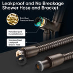 Cobbe 9-Function Shower Head with Built-in Power Spray, 1.8 GPM Water Saving ON/OFF Toggle Switch, High Pressure Handheld Showerhead with 1-Click Pause Button, Brass Bracket & 6ft Hose, ORB