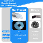Refrigerator water line - 8 FT Premium Stainless Steel Braided Ice Maker Water Line,Food grade PEX Inner Tube Fridge Water Supply Line with 1/4" Compression Fittings for Refrigerator Ice Maker