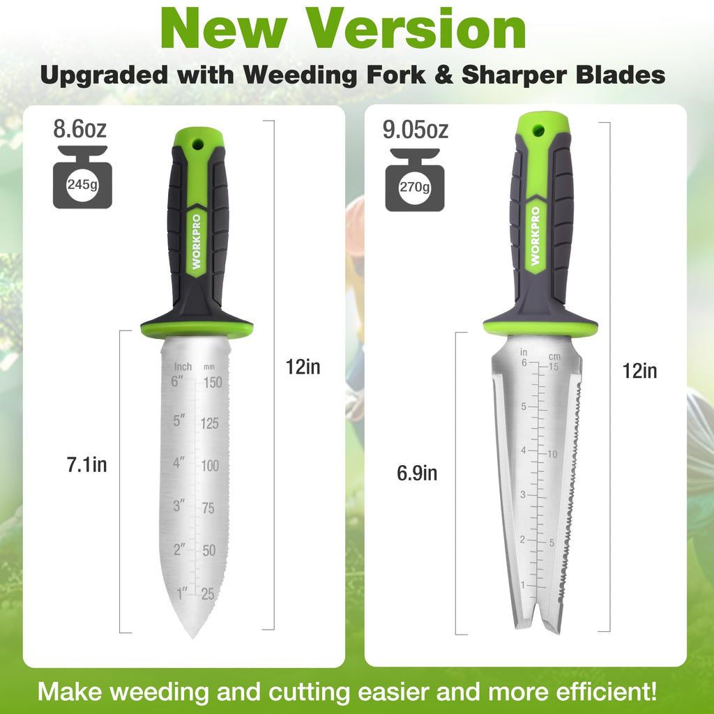 WORKPRO Hori Hori Garden Knife, Garden Tools with Oxford Sheath